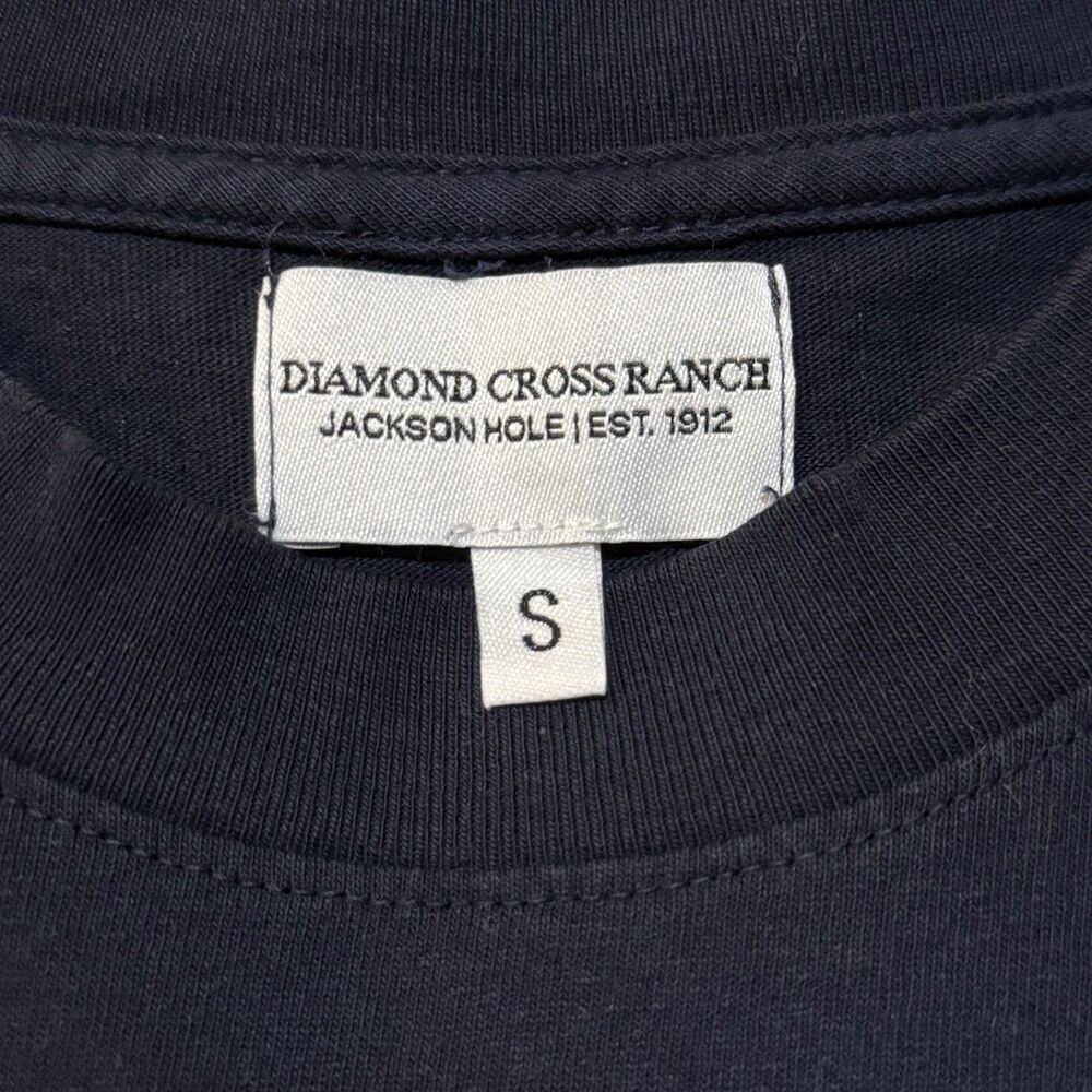 Diamond Cross Ranch Navy T Shirt Men's Size Small Jackson Hole Wyoming Cowboy - Picture 5 of 5